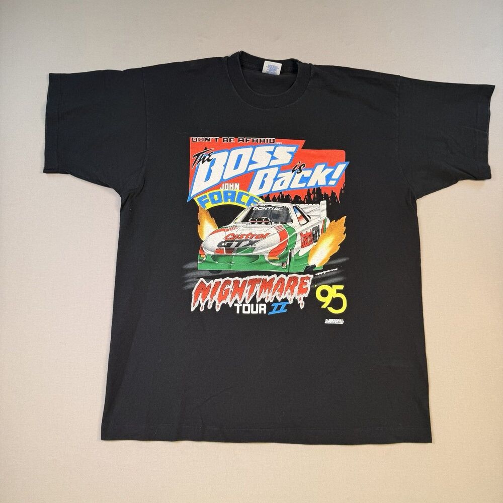 John Force Nightmare Tour 2 ‘95 - Brute Force Racing Black XL Single Stitch USA